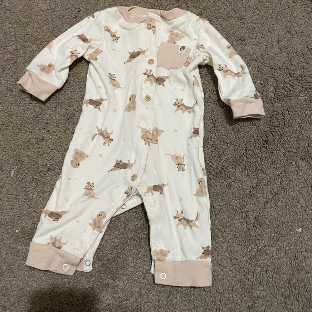 Adorable Cream and Tan Kids One Piece